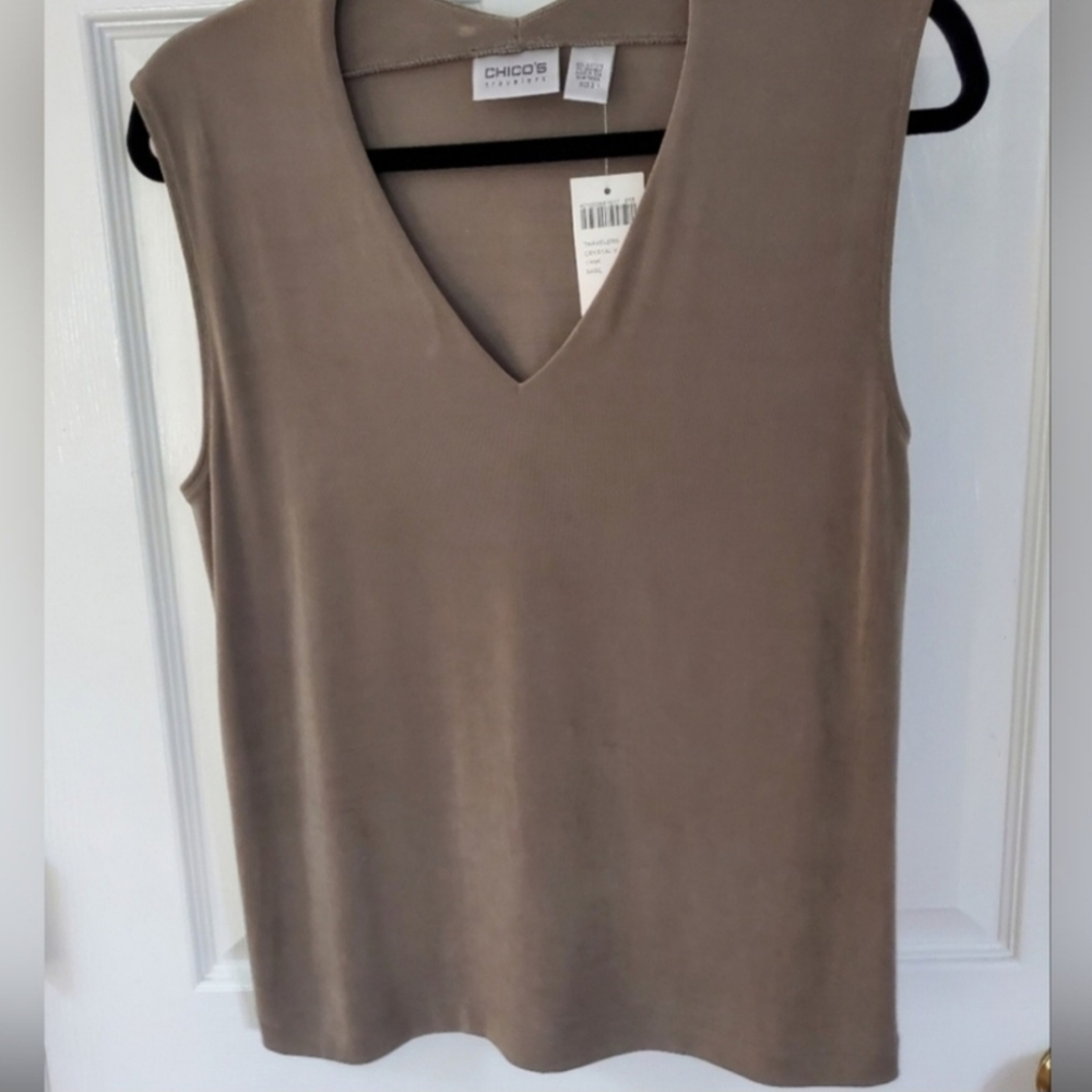 CHICO's Travelers Crystal V-neck Tank